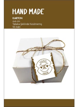 HSN Hand Made Handmade Product Label 50 Pieces 4X6CM Cardboard  - Image 1