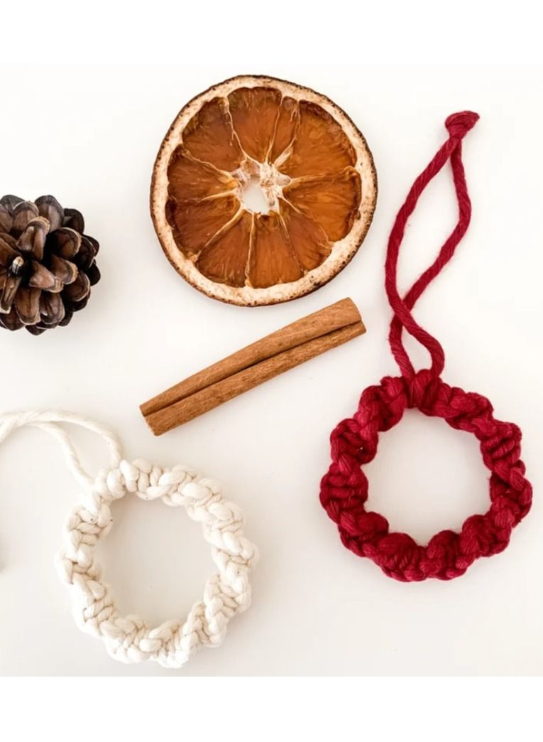 macrame sanu Handmade Macrame Christmas ornaments / Decorations  - Image 3