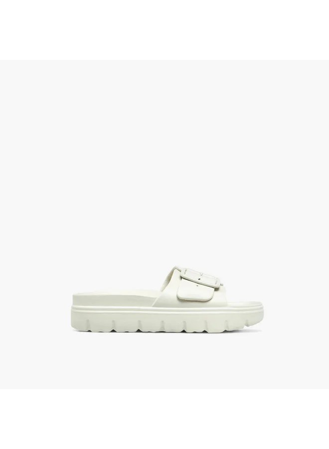 Flora Bella By Shoexpress Women Buckle Detail Slip-On Sandals