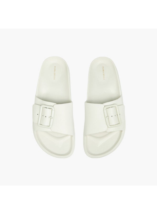 Flora Bella By Shoexpress Women Buckle Detail Slip-On Sandals - Image 2