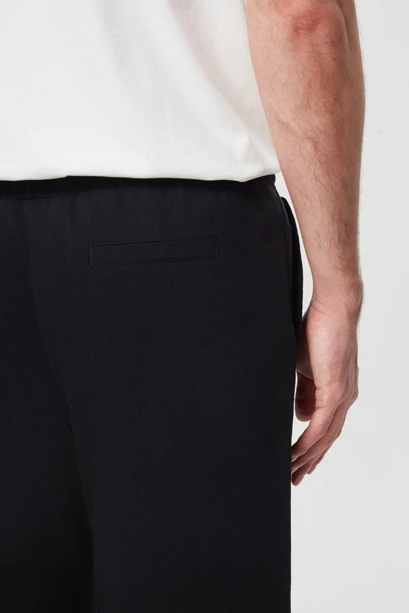 D'S DAMAT Ds Damat Slim Fit Black Elastic Waist Cord Detailed Comfortable Cotton Knitted Shorts 3HC13ORT21021
