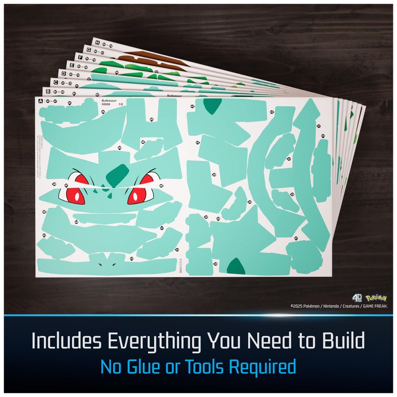 4D Build, PokÃ©mon Bulbasaur 3D Model Kit, PokÃ©mon Figure, Kanto First Partner Collection, Desk DÃ©cor, 195 Pieces, Gift Ideas for Ages 12 & Up - Image 3