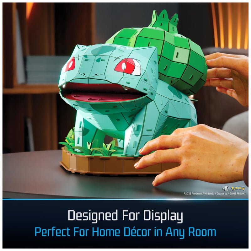4D Build, PokÃ©mon Bulbasaur 3D Model Kit, PokÃ©mon Figure, Kanto First Partner Collection, Desk DÃ©cor, 195 Pieces, Gift Ideas for Ages 12 & Up - Image 5