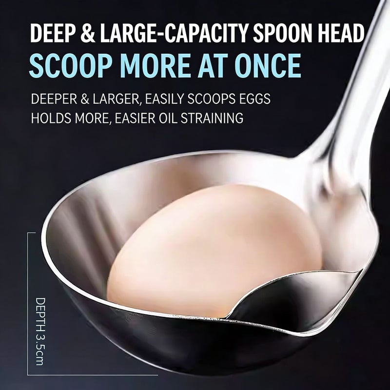 Durable 304 Stainless Steel Oil Separation Spoon 3pcs Versatile Skimmer Ladle With Strainer For Grease Separation And Dredging Perfect For Home Cooking School Meals Restaurants And Cafeterias - Image 4