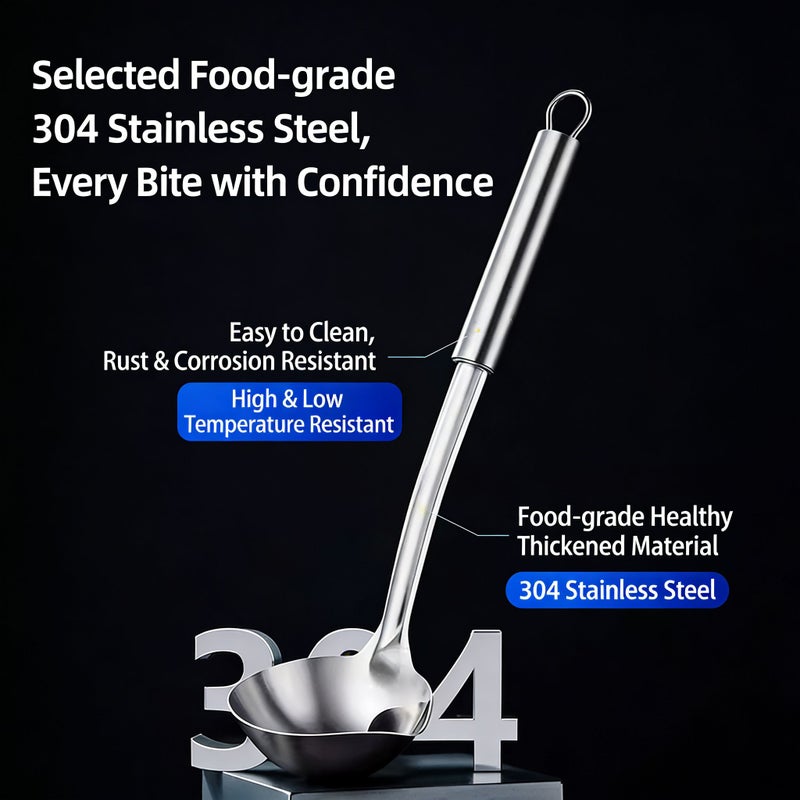 Durable 304 Stainless Steel Oil Separation Spoon 3pcs Versatile Skimmer Ladle With Strainer For Grease Separation And Dredging Perfect For Home Cooking School Meals Restaurants And Cafeterias - Image 5
