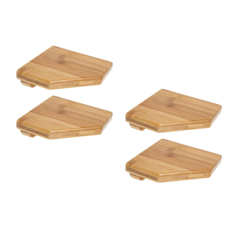 4 pcs Corner Wall Mount Shelves Space Saving Storage Floating Shelf For Bathroom And Kitchen No Drill Installation Modern Design For Home Decor And Organization - Image 1