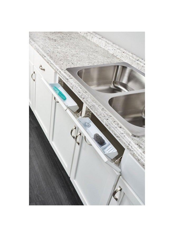 Rev-A-Shelf 11" Tip-Out Plastic Sink Trays for Kitchen and Bathroom Base Cabinet, Pack of 2 Pullout Vanity Shelf Home Organizer, White, 6572-11-11-52 - Image 3