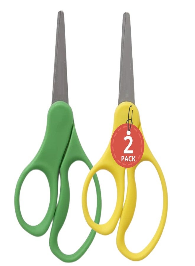 1InTheOffice Kids Scissors Blunt Tip, Safety Scissors for Kids, Kid Scissors, Child Size Scissors, Kids Safety Scissors 2 Pack - Image 1