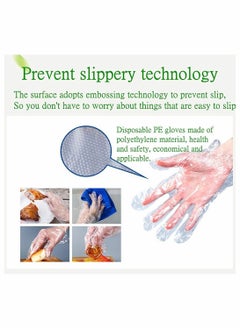 Y&D Disposable Plastic Gloves, KASTWAVE Food Safe Polyethylene Clear Work Gloves(500 PCS)  - Image 2