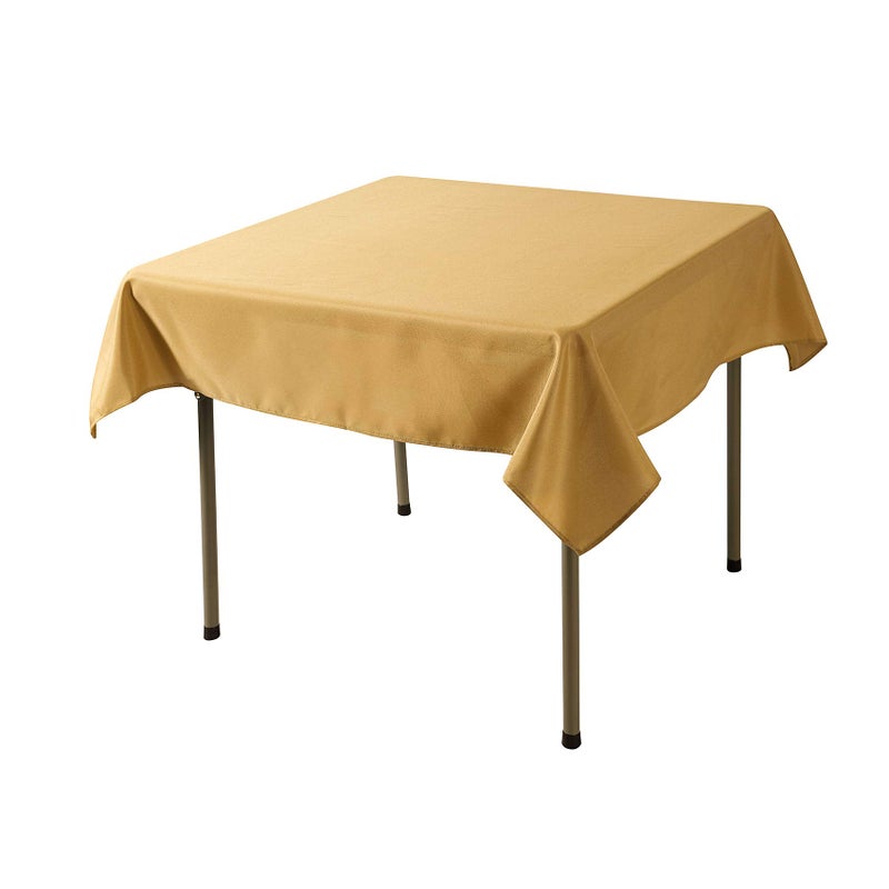 Cupuamon Square Tablecloth 52x52 inch Washable Polyester Fabric Table Cloth for Wedding Party Dining Banquet Decoration(52x52 Gold) - Image 2