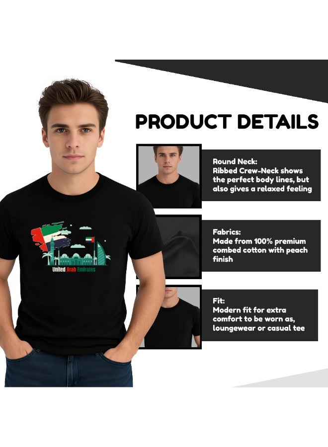 UAE Celebration T-Shirt For Men-UAE Design Short Sleeve Top Tee For Celebrations Day,School Events & Holidays-Comfortable And Stylish T-Shirt - Image 4