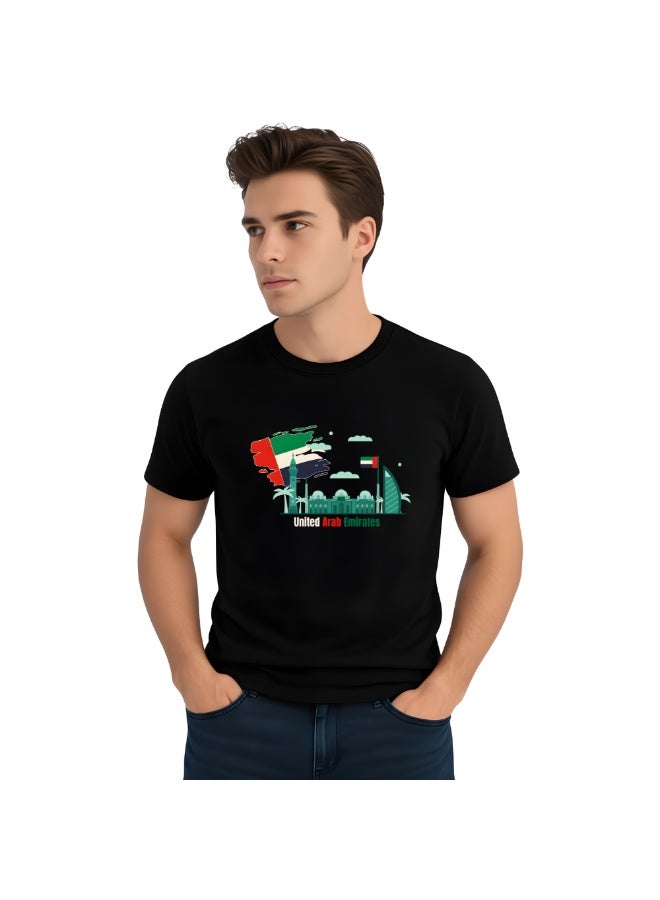 UAE Celebration T-Shirt For Men-UAE Design Short Sleeve Top Tee For Celebrations Day,School Events & Holidays-Comfortable And Stylish T-Shirt - Image 3