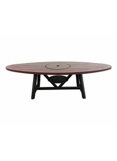 NABCO Light Oval Wood-Burning Fire Pit Table for Patio – 180x75x52 cm, Outdoor Dining Table with Fire Pit Center, Sleek for Deck, Garden, or Backyard, Dark Mahogany/Black  - Image 3