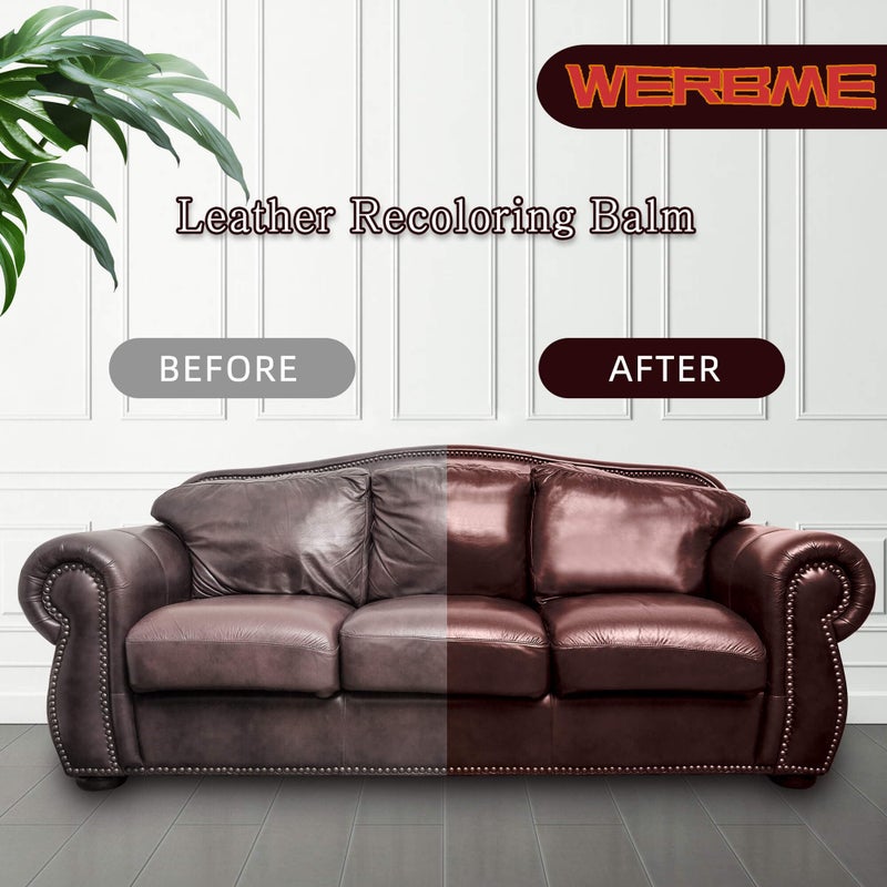 WERBME Leather Recoloring Balm & Color Restorer - Multipurpose Dye & Paint for Faded Leather Couches, Car Seats, Shoes | Fix Scratches on Clothing, Furniture & Accessories(Tan) - Image 2