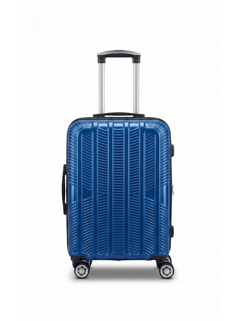 Asfar XT-124 Set of 3 Luggage Bags (28/24/20) Inch | Hard Case Travel Bag Trolley Luggage ABS Lightweight Suitcase with 4 Spinner Wheels| Dark Blue - Image 4