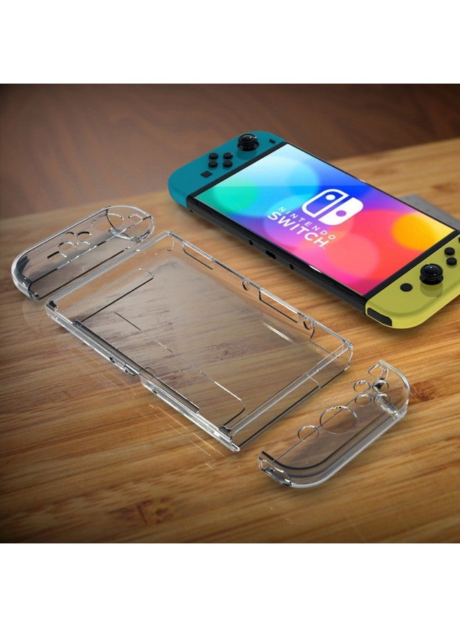 Switch Oled Protective Case Transparent TPU Soft Silicone Case Switch Oled Handle Case Nintendo N-Product Color:Clear-Model:Left And Right Handle Protective Shell [bag Packaging]]