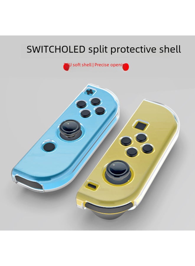 Switch Oled Protective Case Transparent TPU Soft Silicone Case Switch Oled Handle Case Nintendo N-Product Color:Clear-Model:Left And Right Handle Protective Shell [bag Packaging]]