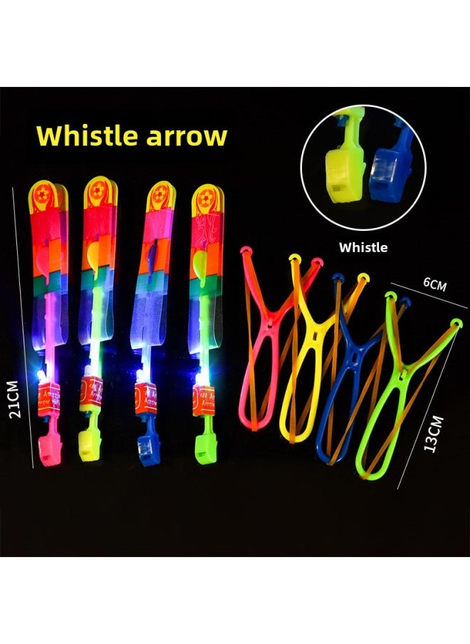 Generic Stall Hot Sale Children's Light-emitting Toys Small Flying Arrow Led Flash Slingshot Catapult Rocket Flying Sky Fairy Bamboo Dragonfly-Color:Slingshot Whistle Flying Arrow  - Image 1