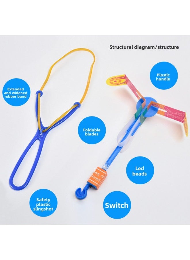 Generic Stall Hot Sale Children's Light-emitting Toys Small Flying Arrow Led Flash Slingshot Catapult Rocket Flying Sky Fairy Bamboo Dragonfly-Color:Slingshot Whistle Flying Arrow  - Image 3