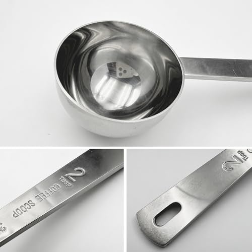 Aylbcz Stainless Steel Coffee Scoop, 2 Tablespoon (30ml) Measuring Spoons, Long Handle Metal Spoons for Coffee, Tea, Sugar, Powder, Kitchen Set of 2 - Image 3