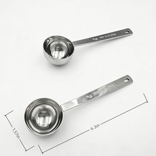 Aylbcz Stainless Steel Coffee Scoop, 2 Tablespoon (30ml) Measuring Spoons, Long Handle Metal Spoons for Coffee, Tea, Sugar, Powder, Kitchen Set of 2 - Image 2