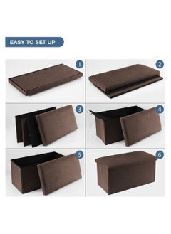 Folding Portable Storage Ottoman Bench Foldable Storage Box Footrest Step Stool Padded Seat Shoe Bench for Dorm Living Room Bedroom - pzsku/ZD6A8ECB4C05C0D580822Z/45/_/1701415949/739d4c18-69fa-40ee-8253-e4231a79234f