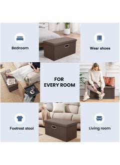 Folding Portable Storage Ottoman Bench Foldable Storage Box Footrest Step Stool Padded Seat Shoe Bench for Dorm Living Room Bedroom - pzsku/ZD6A8ECB4C05C0D580822Z/45/_/1701415950/6914a450-fa02-4a9e-9157-c1b417681e6b