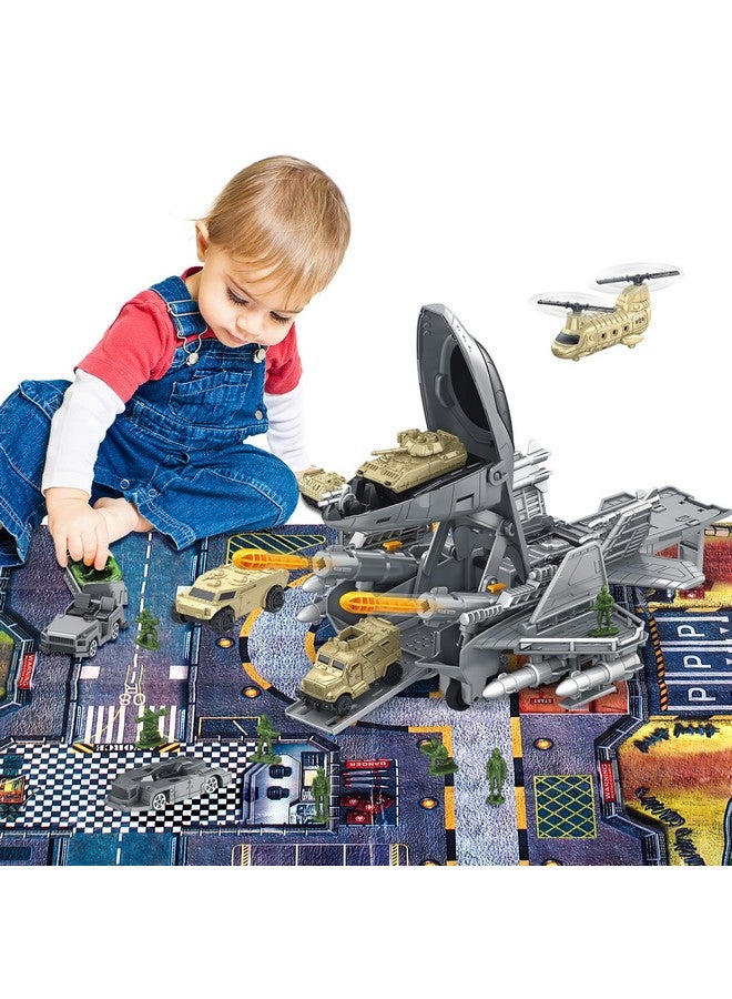 deAO Military Airplane Toys For Boys,Army Toys Fighter Jet With 8 Vehicles,10 Soldier Amry Men,19Pcs Airplane Tanks Toys,Great Military Toys Gift For 3 4 5 6 Boys Girls Kids  - Image 2