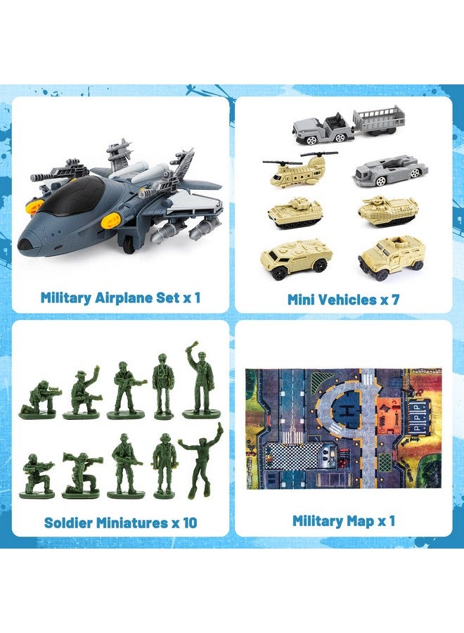 deAO Military Airplane Toys For Boys,Army Toys Fighter Jet With 8 Vehicles,10 Soldier Amry Men,19Pcs Airplane Tanks Toys,Great Military Toys Gift For 3 4 5 6 Boys Girls Kids  - Image 5