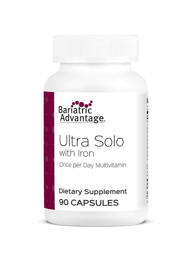 Bariatric Advantage Ultra Solo with Iron Daily Multivitamin for Gastric Bypass Surgery and Sleeve Gastrectomy Patients, Includes Vitamin B12, C, D, K, Thiamin and Copper - 90 Count - Image 1