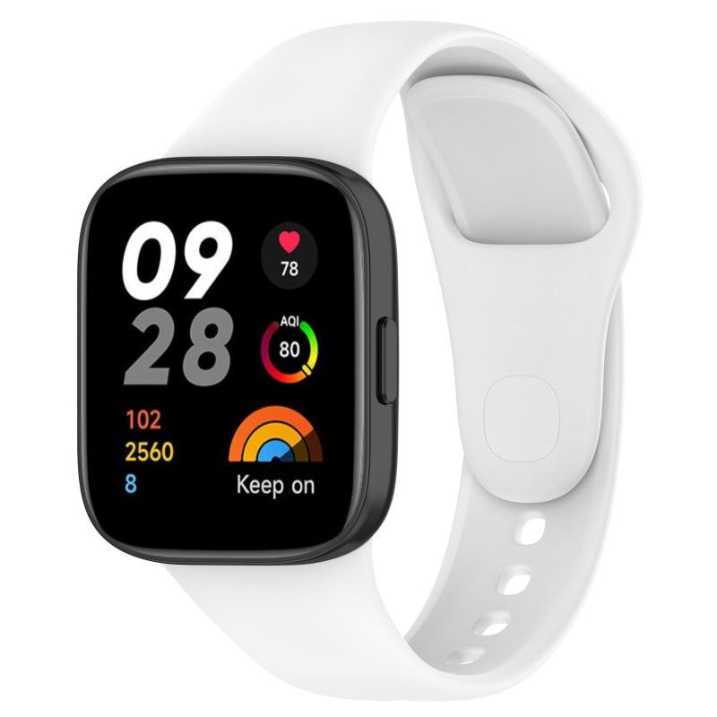 erorex For Redmi Watch 3 Loop Type Solid Color Silicone Watch Band(White) - Image 1
