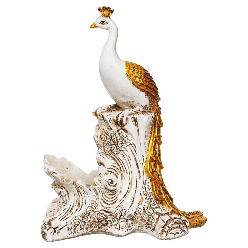 Aarohi Craft Resin Peacock Statue Wine Bottle Holder Display Stand for Home Bar Decorative Showpiece - Image 4