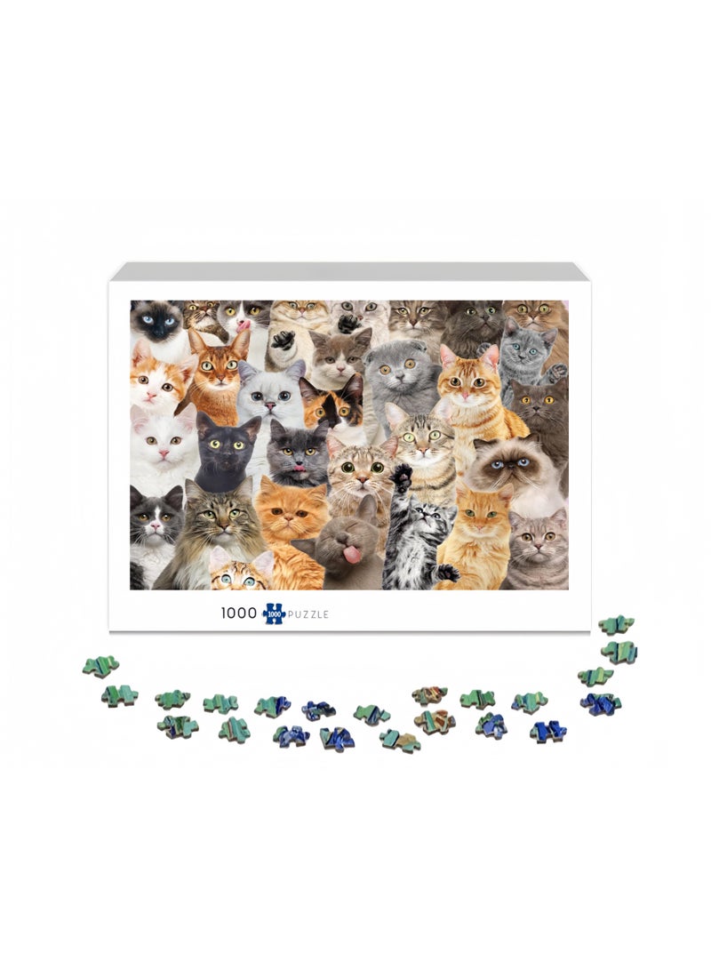 لغز مكون من 1000 قطعة | لغز على شكل قطة | لغز وألعاب تعليمية غير رسمية للبالغين والأطفال - Image 2