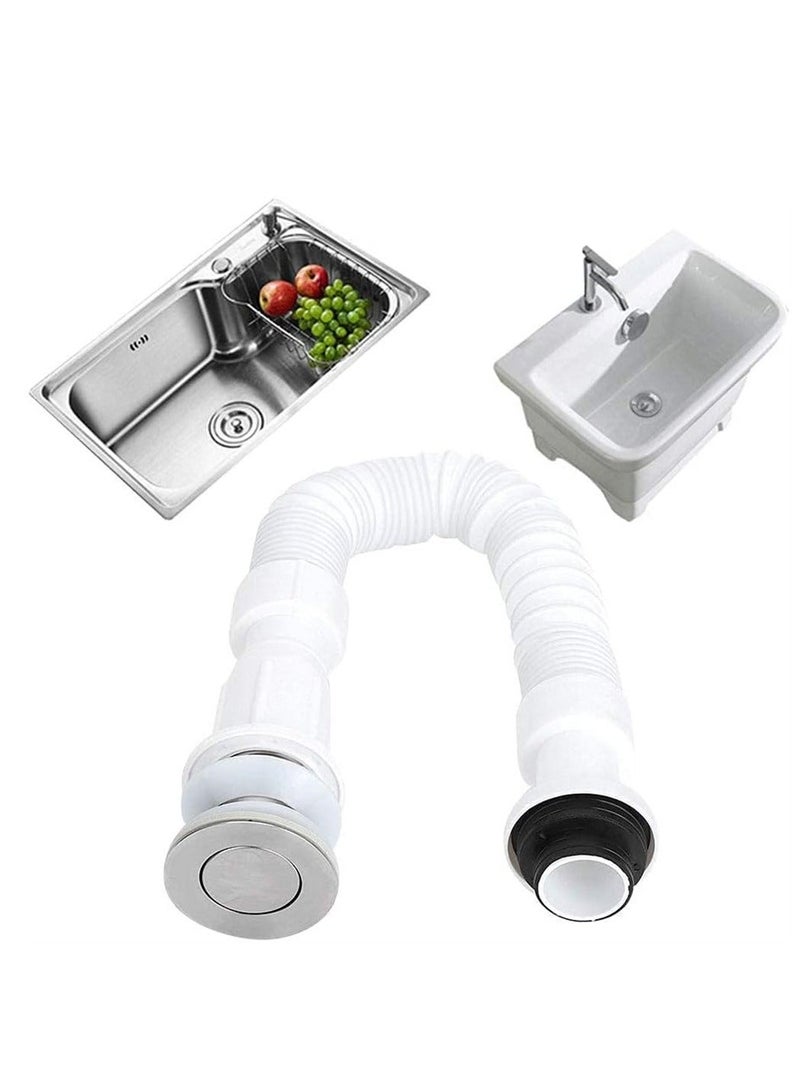 37mm Flexible Drain Pipe, Odor‑Proof Universal Single Drain, S Bend Water Down‑Flow Pipe, for Bathroom Vanity Sink Drain Plumbing Trap Tubing - Image 5