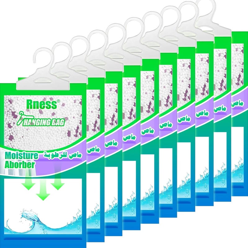 Rness Moisture Absorber Hanging Bag, Hanging Closet Dehumidifier Packages, Moisture Removers, 10 Pack Set, Lavender - Image 4