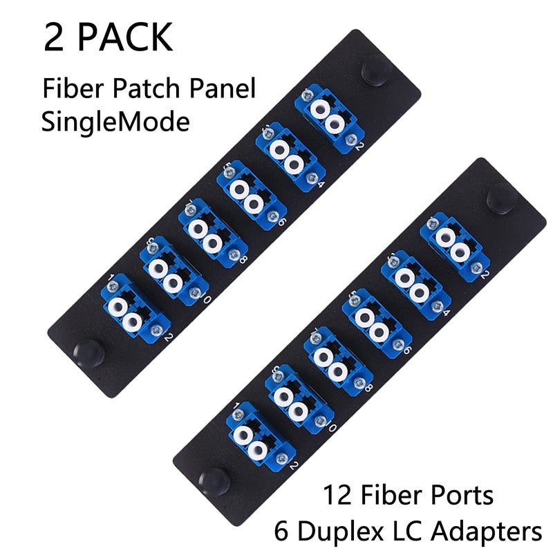 VFLTOOL VFLTOOL 2PCS 6 Duplex LC Adapters LGX Footprint Fiber Patch Panel Loaded 12 Fiber Ports Couplers Enclosure - LC UPC Blue Compatible with SingleMode Multimode|1.25G/10GB OS1-2/OM1-3  - Image 2