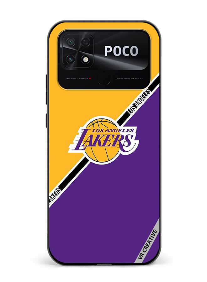 VR CREATIVE Protective Case Cover For Xiaomi Poco C40 Los Angeles Lakers Design Multicolour - Image 1
