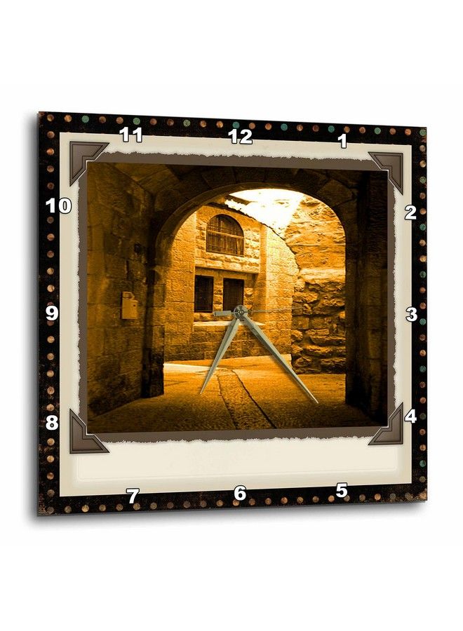 3DROSE Dpp_18332_1 Gateway To Jerusalem Wall Clock 10 By 10Inch - Image 1