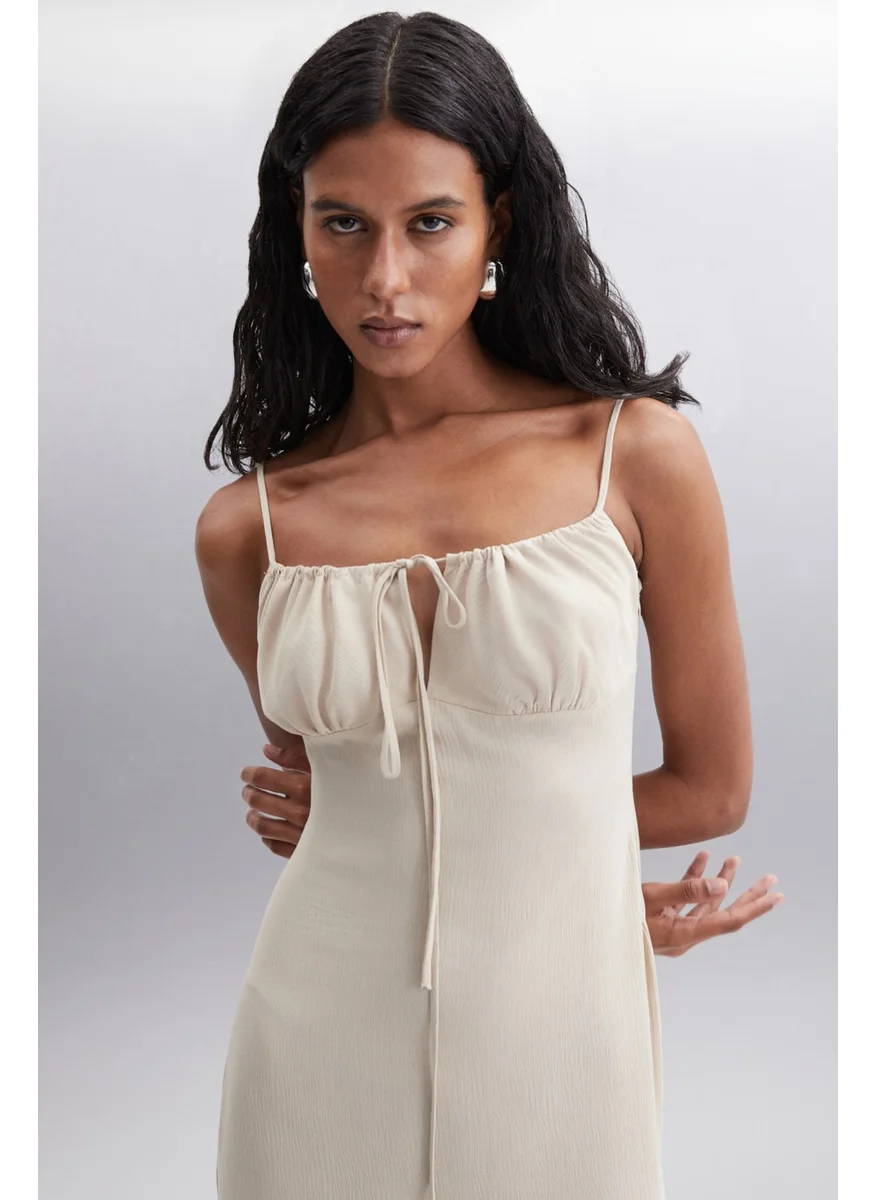 جريميلانج Janet Women's Viscose Beige Dress