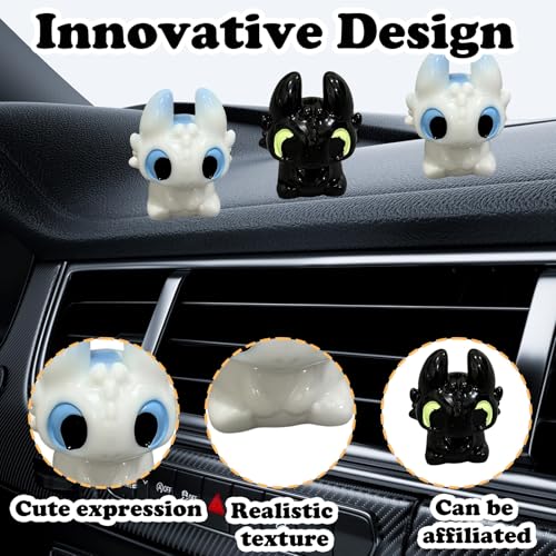 squishy 6pcs Toothless Dragon, Dragon Toys for Car Dashboard Accessories, Toothless Dragon Toy Set for Car Interior Decoration, Home and Office Display - Image 3