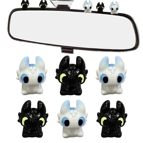 squishy 6pcs Toothless Dragon, Dragon Toys for Car Dashboard Accessories, Toothless Dragon Toy Set for Car Interior Decoration, Home and Office Display - Image 1