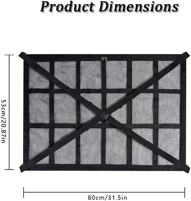 Car Ceiling Cargo Net Pocket for MG ZR 2010–2005, Car Roof Storage Organizer, Double Layer Overhead Cargo Net for Auto with Zip Closure for Trip, Camping,B - Image 2