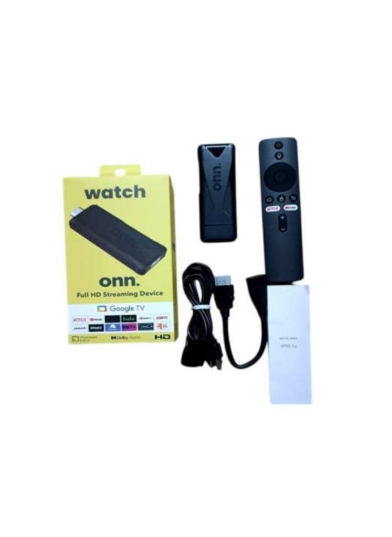 ONN Android TV Full HD Streaming Device Stick Remote Control & Voice Control Google TV And Google Assistant Supported Android TV Box FHD Dongle Set TV Stick - Image 2