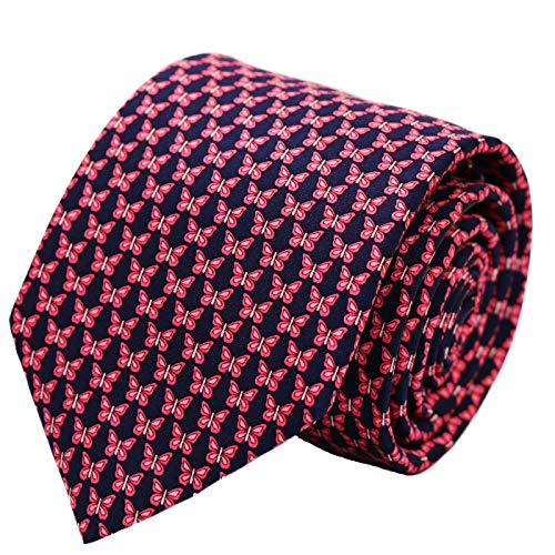 WITZROYS 100% Silk Ties for Men Handmade Neckties with Butterflies Printed+Gift box - Image 1
