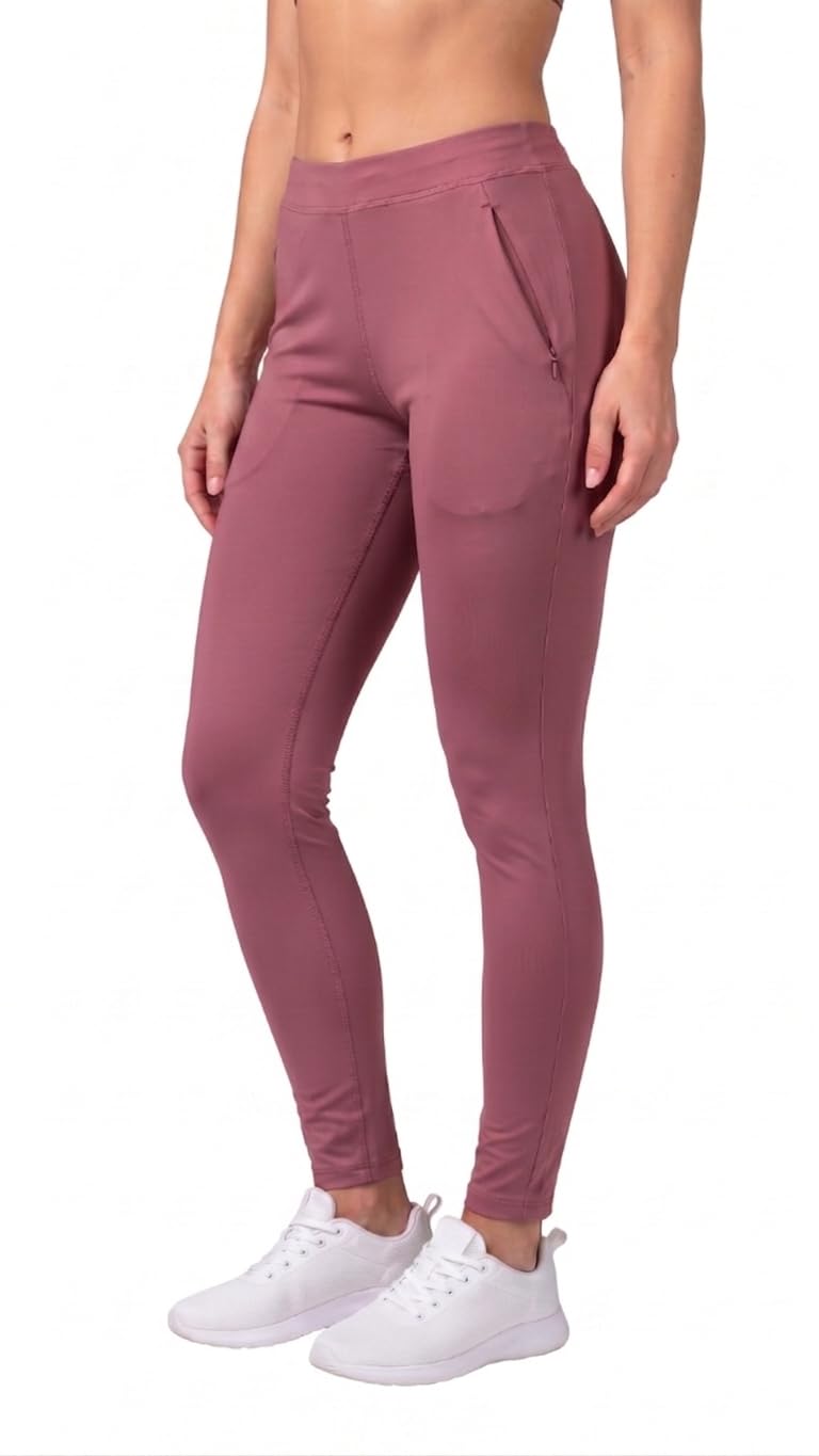 Mehrang Stretchable Yoga Pants for Women & Gym Pants for Women Workout with Mesh Insert & Side Pockets (in, Alpha, L, Moove) - Image 1
