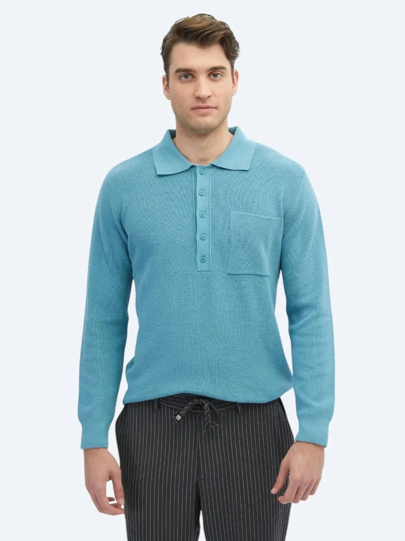 Kip Blue Knitwear Sweatshirt