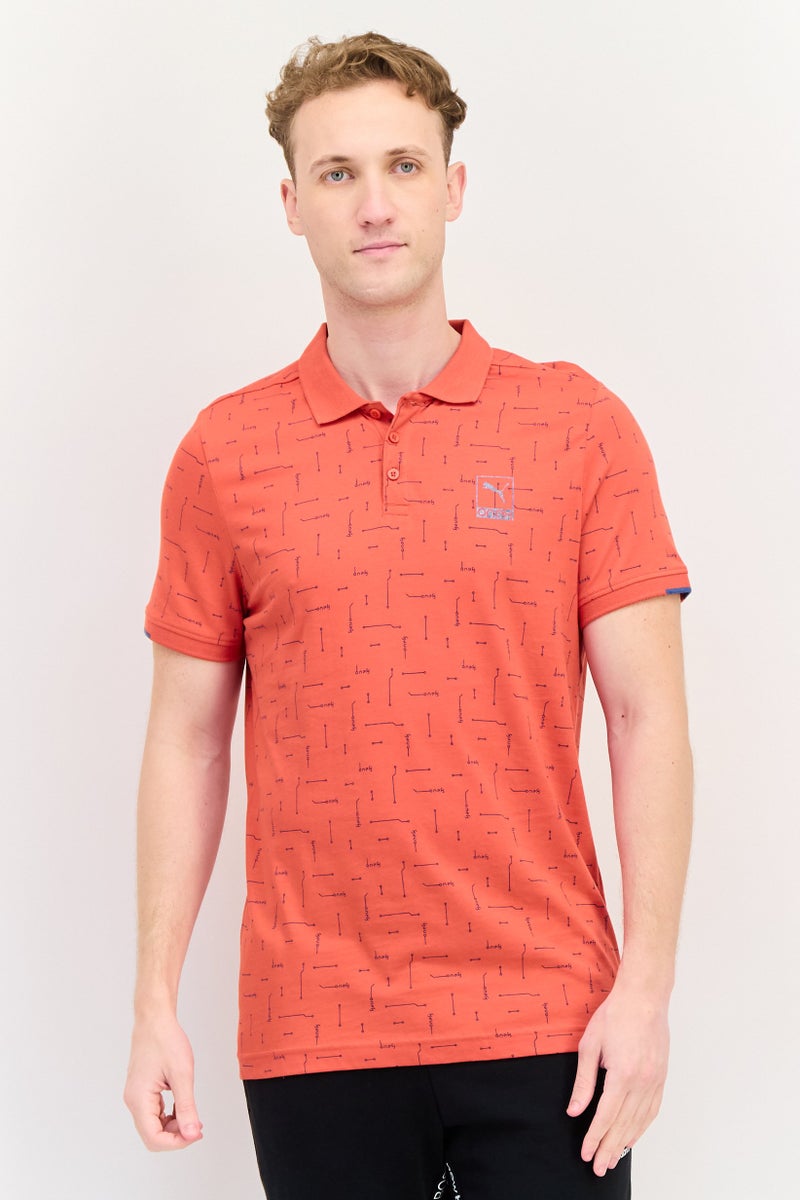 Puma x One8 Men Slim Fit Short Sleeve Outdoor Polo Shirt, Red - Image 1