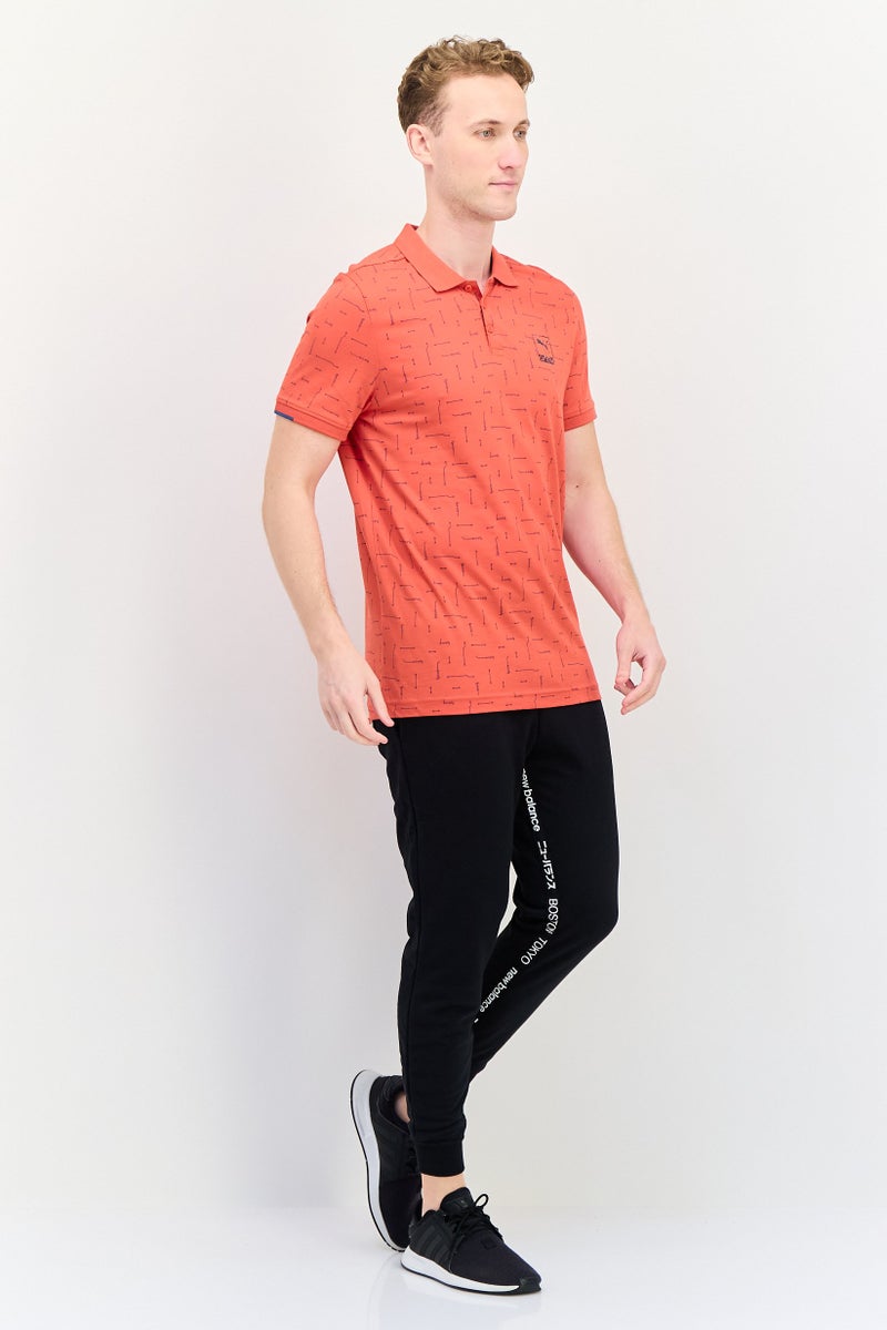 Puma x One8 Men Slim Fit Short Sleeve Outdoor Polo Shirt, Red - Image 4