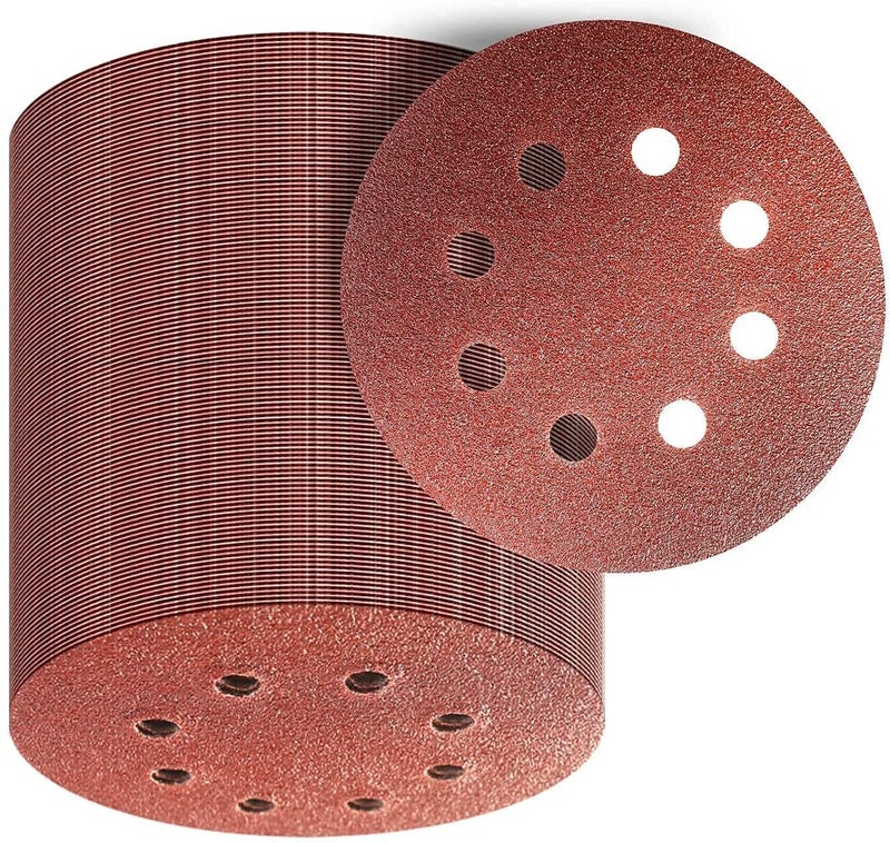 DUMDAAR Round Sandpaper 8-Hole Hook & Loop Sanding Disc 5 inch for Orbital Circular Sander 125mm (Combo 30 Pcs (P60,P80 & P100) - Image 3