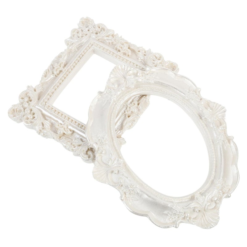مجموعة إطارات صور رجعية 6 قطع إطار صور للمكتب تصميم قديم ديكور منزلي 12X9.5X0.5 سم أبيض - Image 2